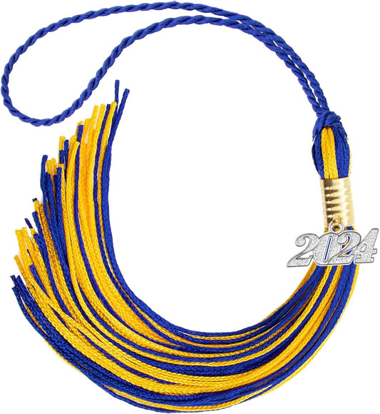 Blue Gold Graduation Tassel With 2024 Year-Graduation Party&Graduation Ceremony